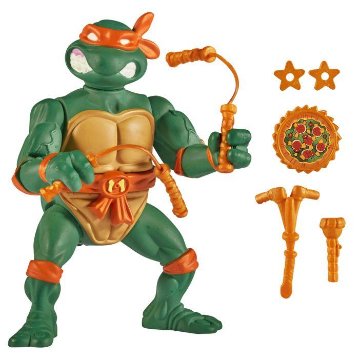 Figurine De Collection - TORTUES NINJA - Michelangelo - 10 Cm - Articulée - Accessoires Inclus