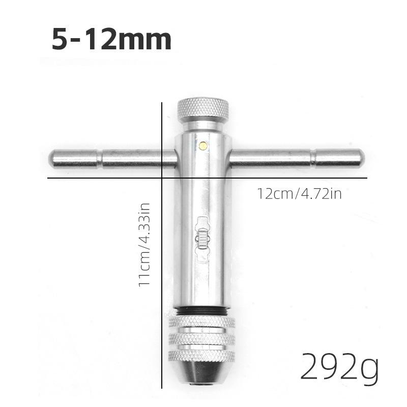 Adjustable Tap Wrench Spanner for 3-12mm Hand Tap High Strength Steel Tool for Metalworking Mechanics Home Repair