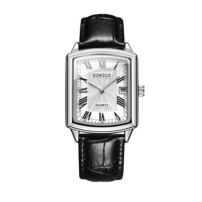 Aroncent Men's Square Waterproof Analog Leather Belt Watch Simple Stylish Antique Gift