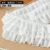 13cm Wide White Black Three Layers Lace Trim Ribbon Pleated Mesh Chiffon Fabric For Sewing Dress Decor Collar Hair Accessories