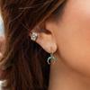 Womens Alloy Stylish Ear Clips With Colorful Rhinestones Design Ushaped