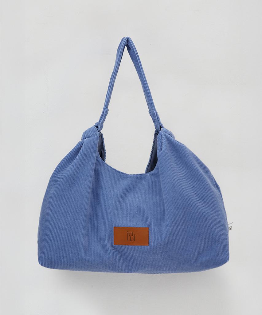 Iulai Pig Corduroy Hobo Bag Blue