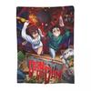 Cartoon Manga Dandadan Flannel Throw Blanket Turbo Granny Blanket for Bed Bedroom Ultra-Soft Bedding Throws