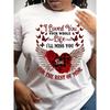 European Sizes Women'S Sentimental Memorial T-Shirt - "I Loved You Whole Life" Heartfelt Graphic Tee with Red Roses & Butterflies, Angel Wings