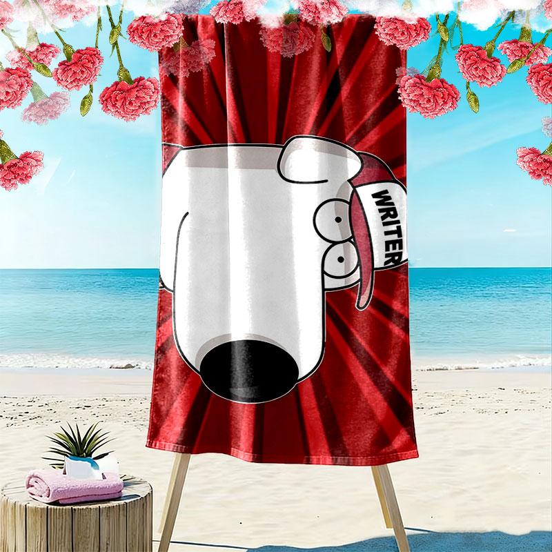 Brian Print Beach Towel, Large Soft Quick Dry Towel for Beach Camping Swimming