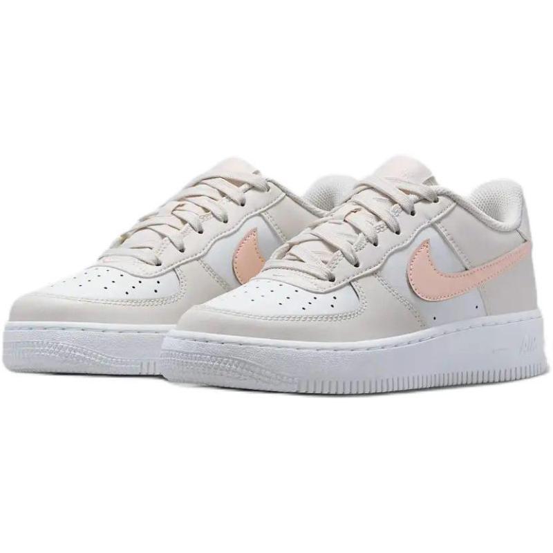 Nike Air Force 1 Abrasion Resistant Low Top Kids' Skateboarding Shoes Gray/White/Pink Sneakers FV5948-006