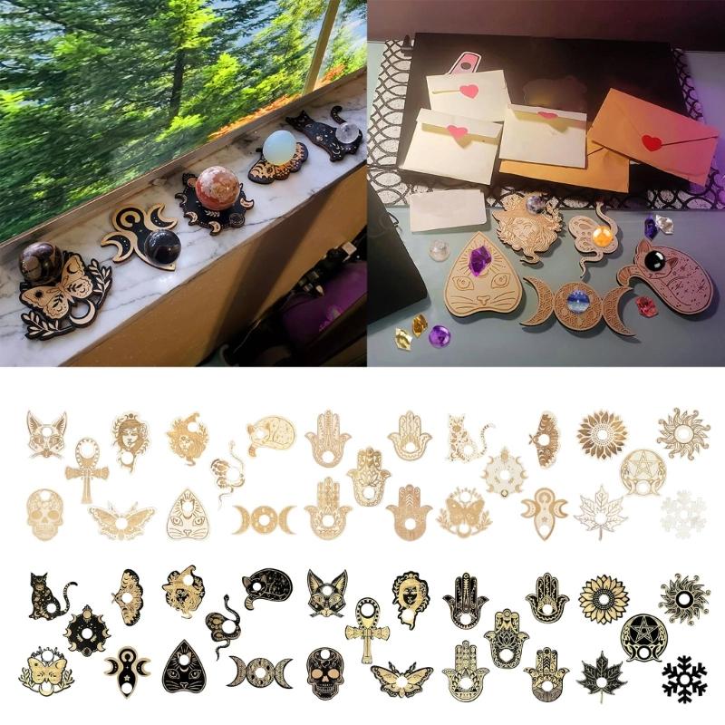 Vintage Mini Wood Crystal Balls Display Stand For 3-10cm Crystal Balls Base Bracket Wood Small Bracket Jewelry Rack