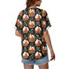 Women's Fashionable Casual Everyday Versatile Easter Print Slim-Fit Summer Short-Sleeve Top