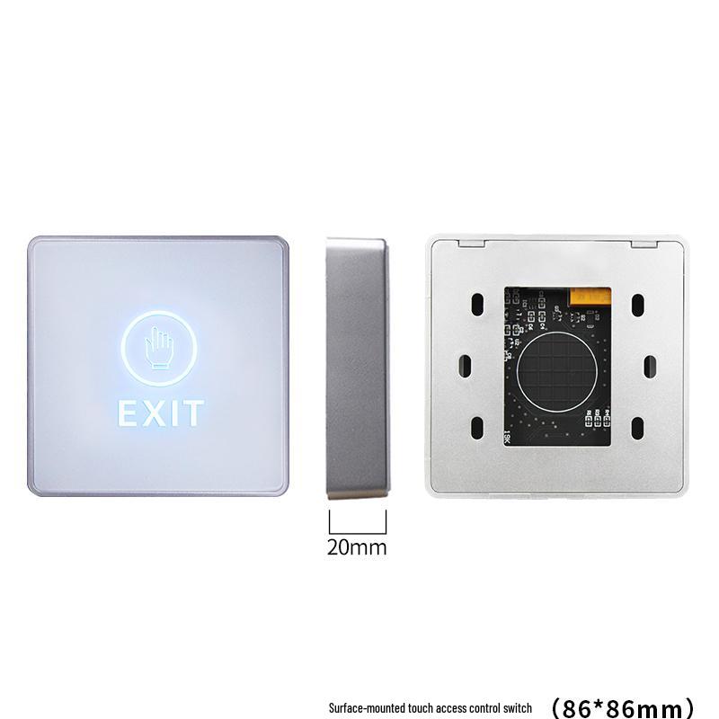 Touch Access Switch: Auto-Reset Narrow Door Open Button, 86-Type Surface Mount Panel