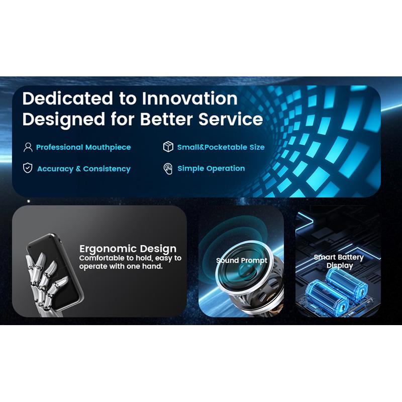 Professional Breathalyzer Alcohol Tester with Digital Display 8 Reusable Mouthpieces for Home Car Use Accurate Portable 2025