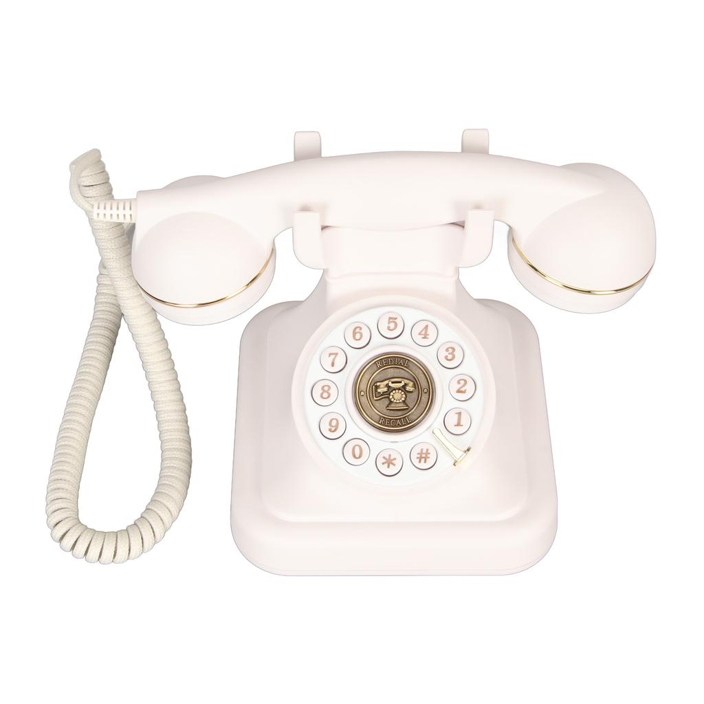 Antique Landline Phone Retro Big Button Corded Phone Vintage Decorative Landline Telephone for Household Office Hotel