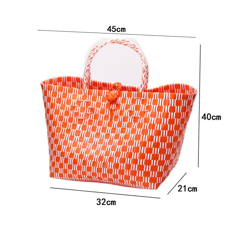Vietnamese Large Imitation Rattan Handled Storage and Grocery Basket