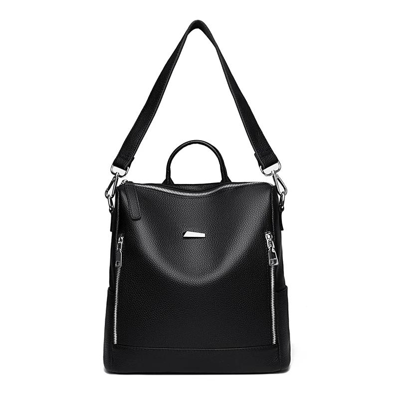 Genuine Leather Backpacks for Women High Capacity Waterproof Backpack Fashion Female School Travel Bags