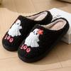 Halloween Cartoon Baumwollpantoffeln Damen Winter Warm Flauschig Fell Hausschuhe Frau Flache Absätze Indoor Schlafzimmer Plüschpantoffeln