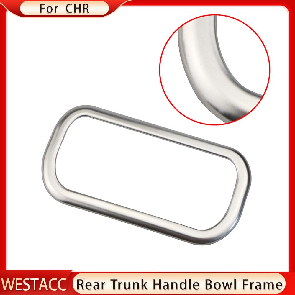 Stainless Steel Car Rear Trunk Door Handle Bowl Frame Decoration Sticker Cover Trim for Toyota CHR C-HR 2016 - 