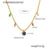 Contemporary Geometric Zircon Pendant on Titanium Steel Rice Bead Chain for Women