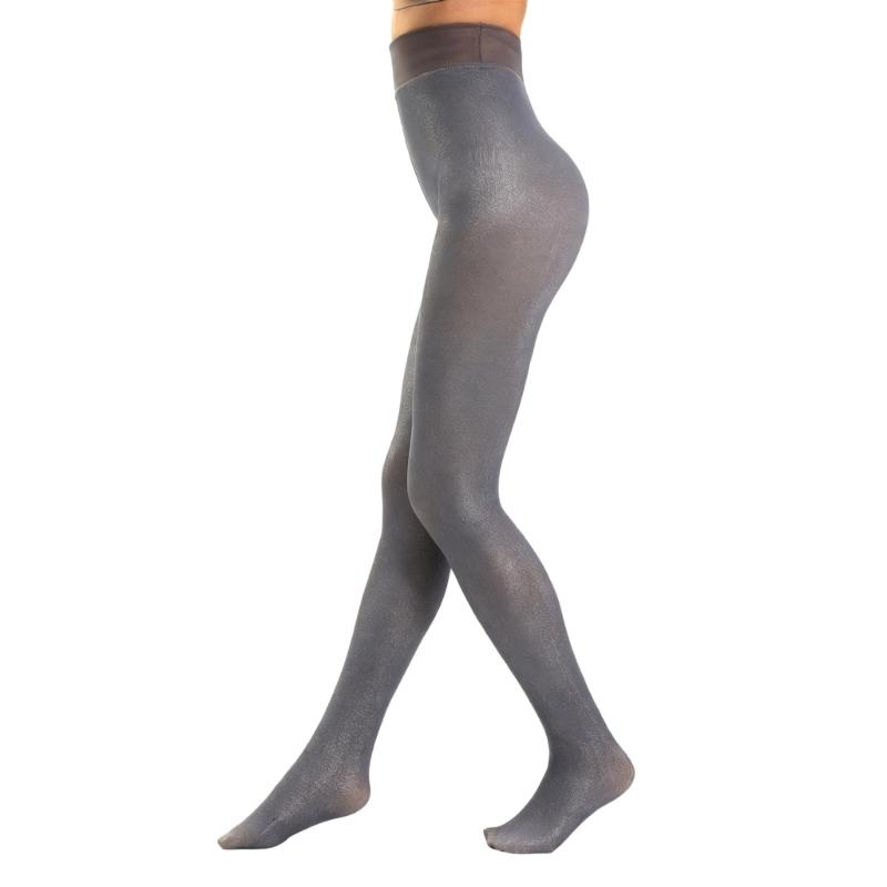 Women s Glitters Fleece Lined Tights Fake Translucent High Waist Thermal Pantyhose Thick Sheer Warm Leggings Hosiery