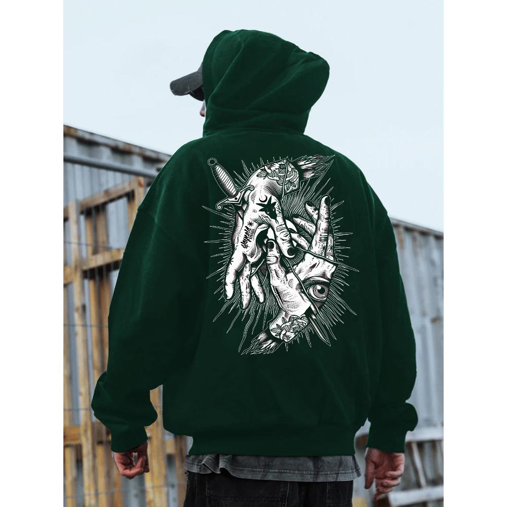 Fashion Hand Eye Totem Printed Men's Hoodies Pullover Autumn Clothing Casual Clothes Women Tops Outdoor Street Sweatshirts