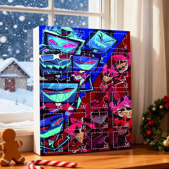 Hazbin Hotel Themed Advent Calendar 24 Days of Helluva Boss Ornaments Christmas Tree Decor Gift Set for Fans