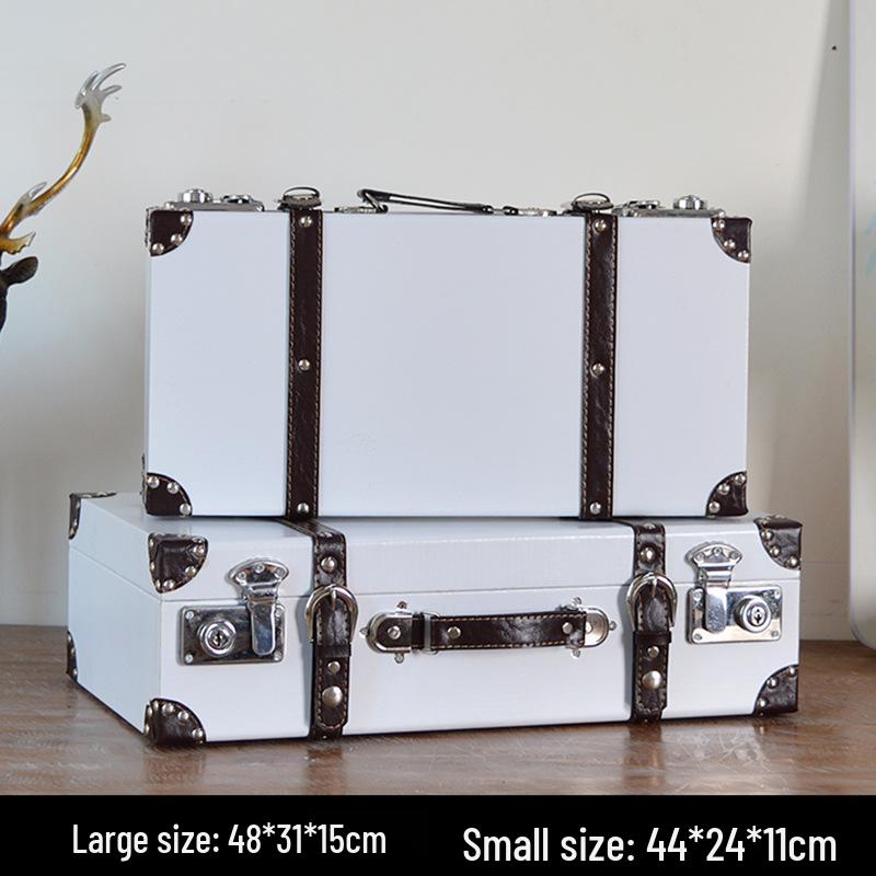 European Retro Leather Storage Box - Handbag, Clothes, and Travel Photography Prop Organizer