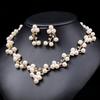 3pcs Women Zircon Flower Necklace Earrings Elegant Party Zircon for Weddings Birthdays Evening Events Floral Luxury Accessories