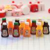 10Pcs Miniature Strawberry Sauce Jam Jar Dollhouse Kitchen Food Accessories Mini Ketchup Pretend Play Food for Kids