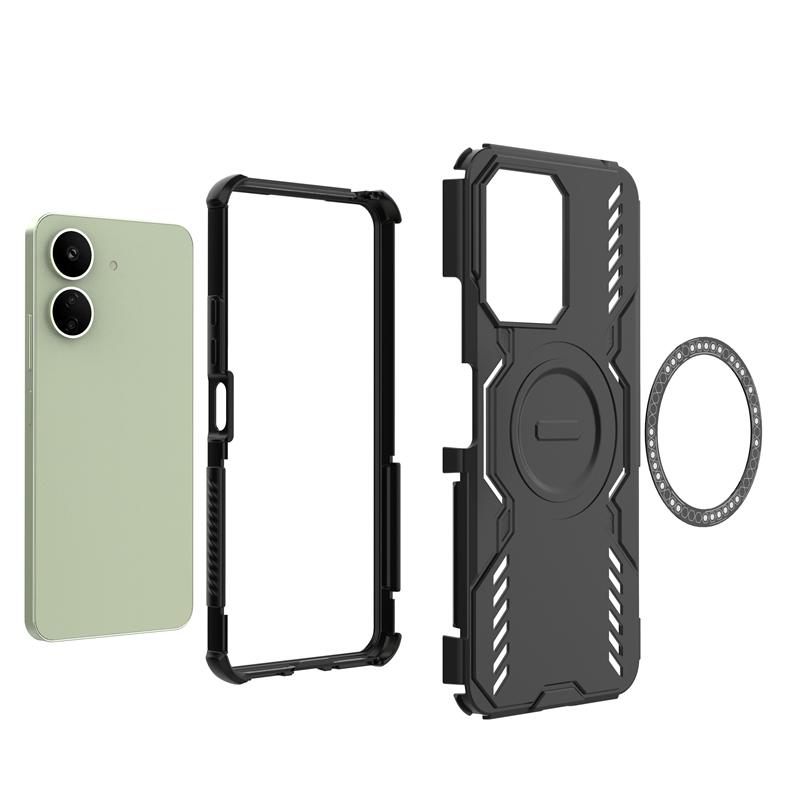 Shockproof Armor Case For Xiaomi Redmi 13C Magnetic Adsorption Wireless Charge Cover Redmi 13C Case For Redmi 13C Case 6.74 Inch