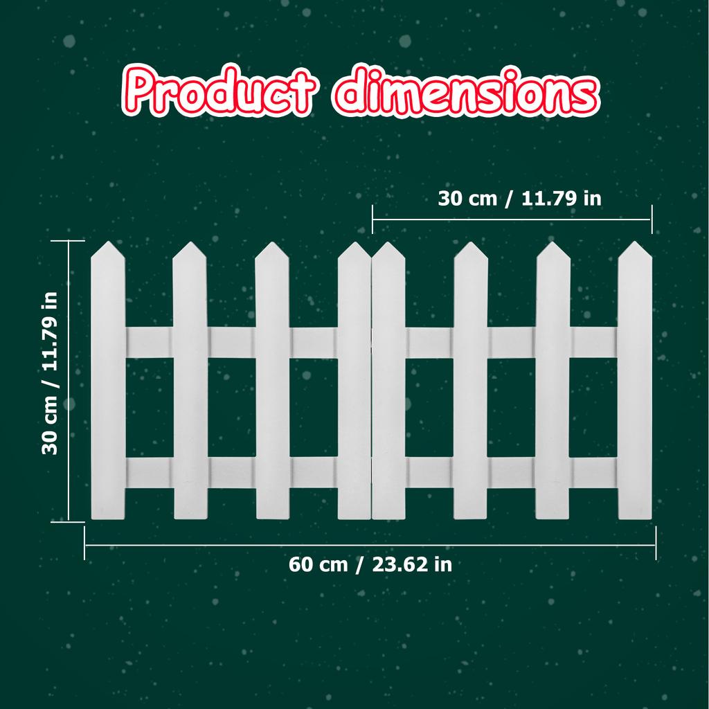 1Set Wooden Picket Fence Eco-Friendly Decorative Garden Courtyard Christmas Tree Miniature Holiday Decoration White 1.2m