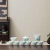 Celadon Qianli Jiangshan Tea Set Kung Fu Cover Bowl Teacup Combination Dehua White Porcelain Tea Ware Business Gift