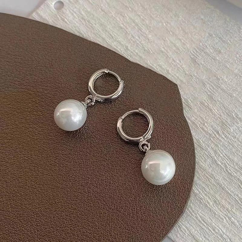 Gold Plated Imitation Pearl Zircon Earring For Women Girl Party Gift Circular Temperament Banquet Jewelry