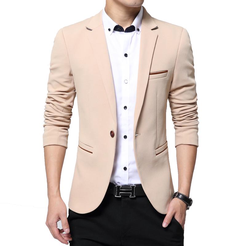 

Мужской Блейзер Модный Бренд Slim Fit Пиджаки Мужской Смарт Однотонный Повседневный Костюм Пальто Плюс Размер M-5XL M хаки