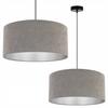 Hanging Lamp, Ceiling Chandelier, Chrome, Velvet Lampshade
