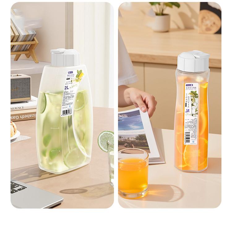 BPA-Free Water Carafe Slim Design Fridge Water Bottle with Leakproof Lid For Home KitchenFridge Water Pitcher Minimalist Plastic