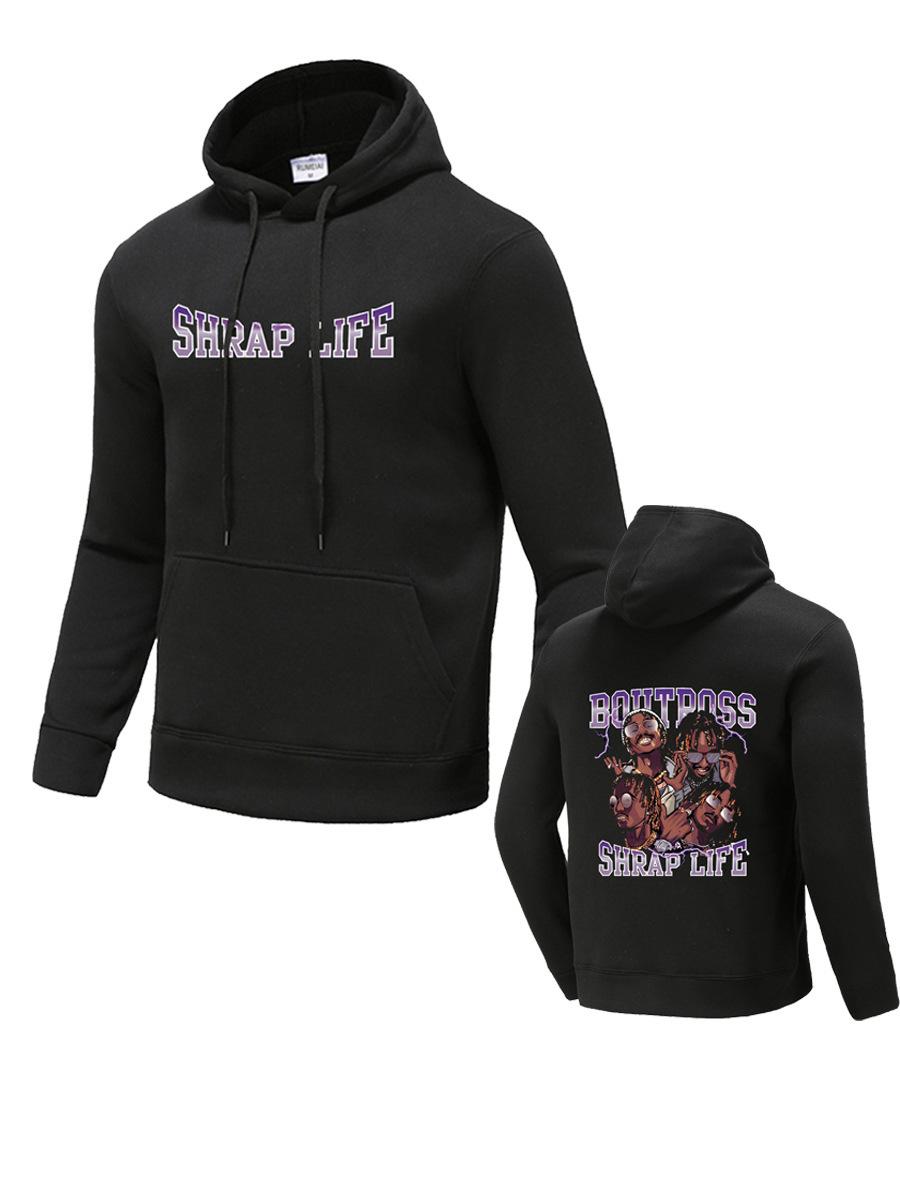 Independent Station Casual Hooded Women s Sweater SHRAP LIFE Letter Print Kangaroo Pocket Sweater Now XXXL чёрный