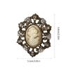 Classical Cameo Portrait Brooch Retro Filigree Design With Sturdy Alloy Women's Clothing Accessory For Gift Giving