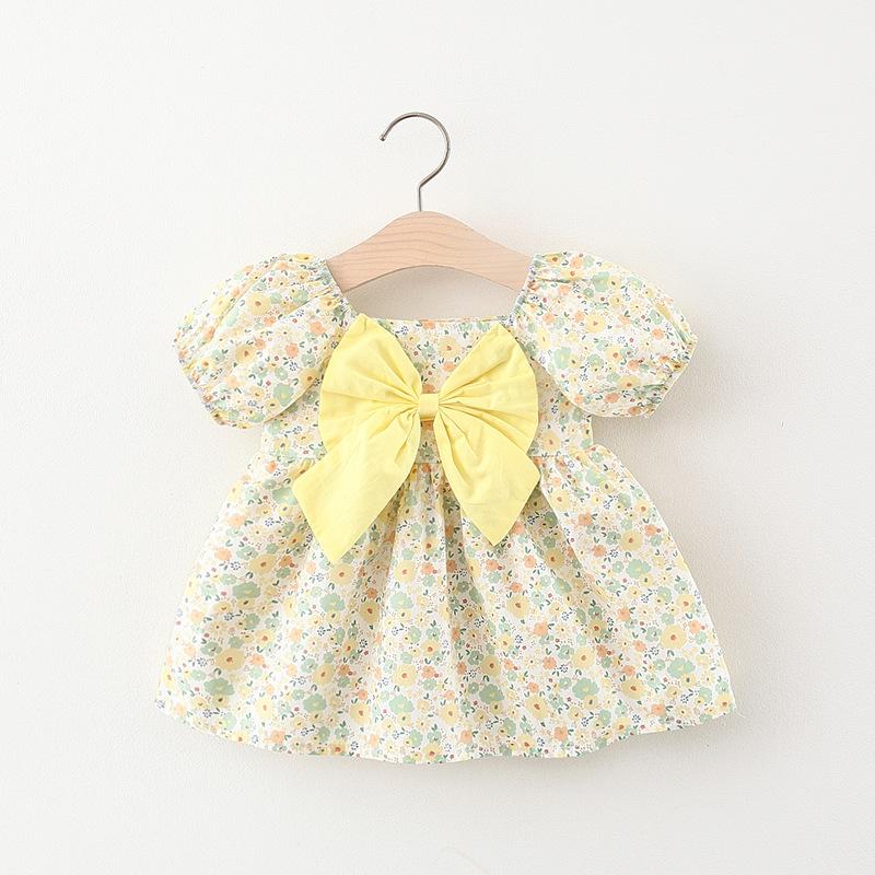 Children's Dress Summer New Product Baby Girl Small Floral Short Sleeve Dress Princess Skirt