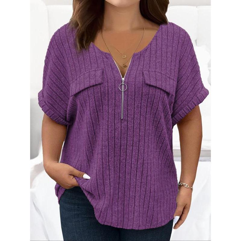 Y 24773 Solid Color Loose T-Shirt – New Fast-Selling Style 2XL фиолетовый