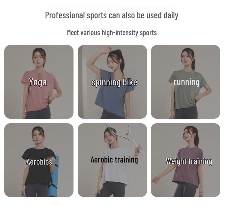 Women's Versatile Slimming Mesh Yoga T-Shirt: Loose, Casual, Short Sleeve Summer Fitness Top