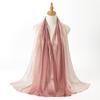 Gradient Wrinkled Satin Silk Hijab Scarf Chiffon Solid Shawl Women Muslim Hijab Premium Yarn Scarf Islam Turban Ramadan
