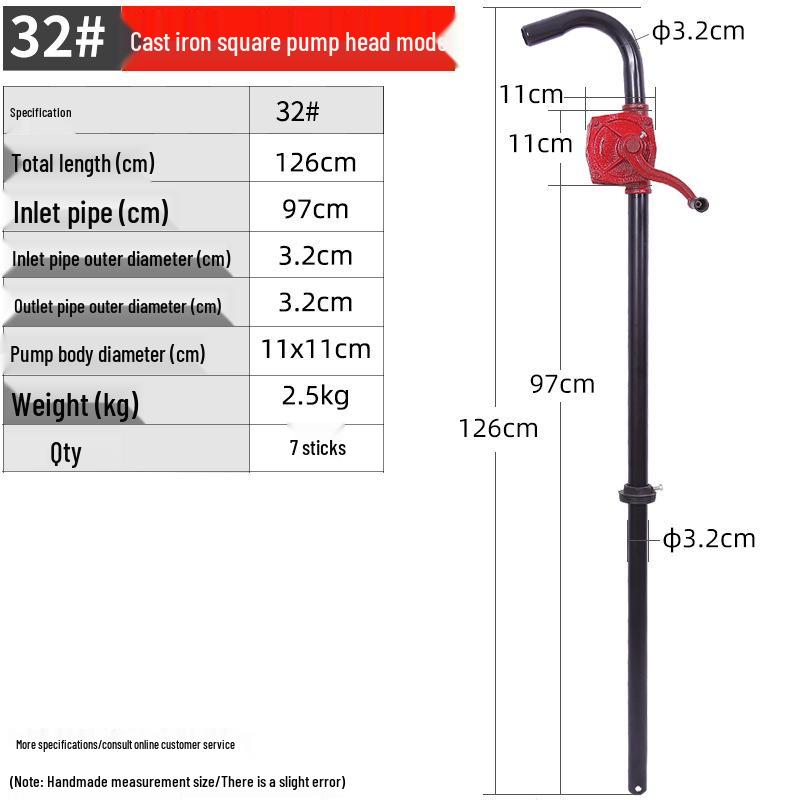 Multi-Purpose Cast Iron Manual Oil Pump - Hand-Operated Drum-Mounted Extractor