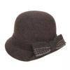 Miyu Sifei Women's Winter Wool Fluffy Checkered Foldable Fisherman Hat