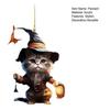 Cat Pendant Halloween Decoration Witch Cat Lantern Ornament Cute Hanging Acrylic Pendant for Car Bag Keychain Decor