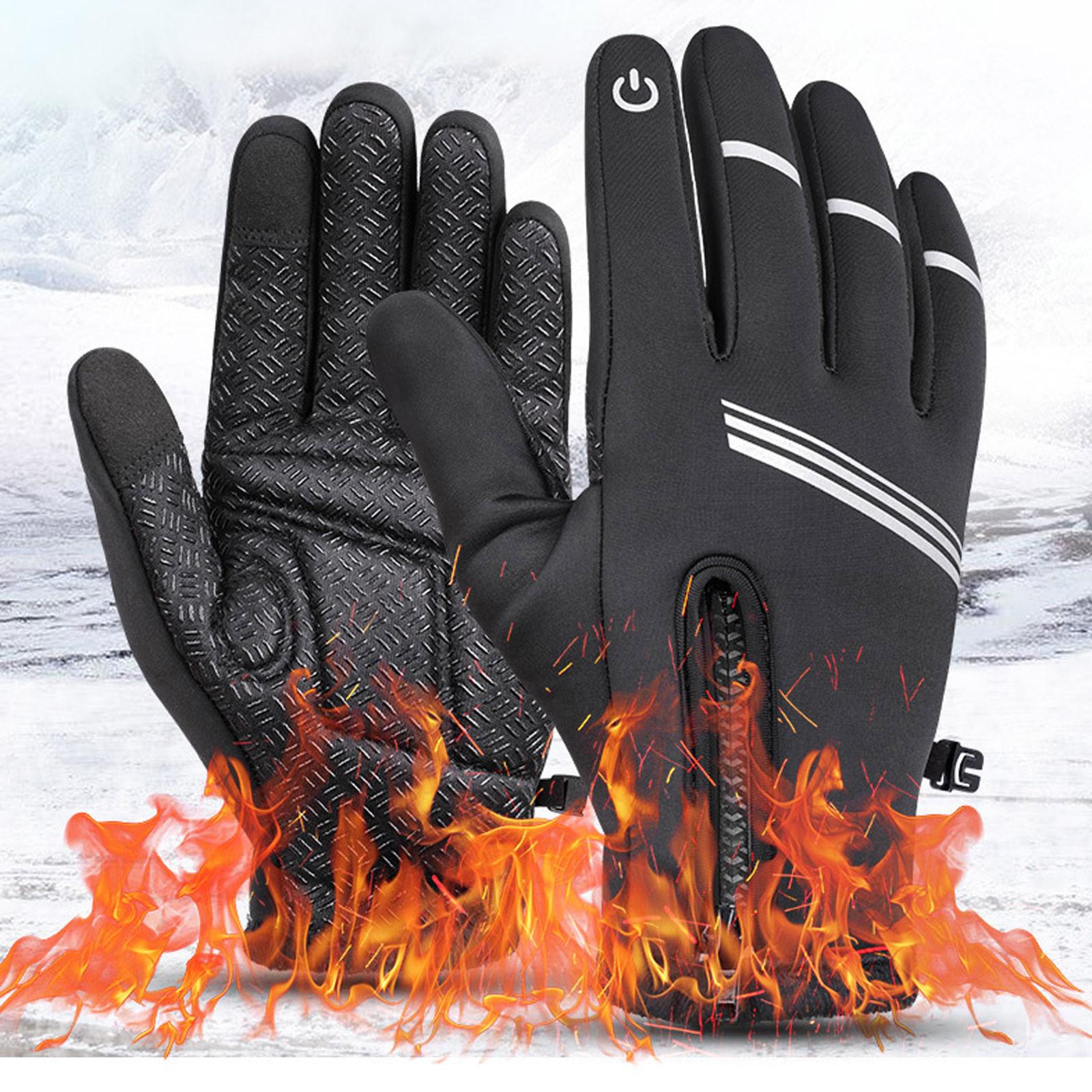 

Водонепроницаемые зимние теплые лыжные перчатки ветрозащитные зимние варежки для сноуборда мужские M чёрный