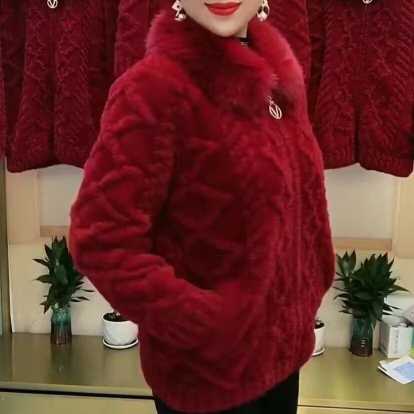 High-end Women Fur Coat Faux Mink Velvet Overcoat  New Female Thickened Fur Integrated Warm Coats Femme Short Top Winter