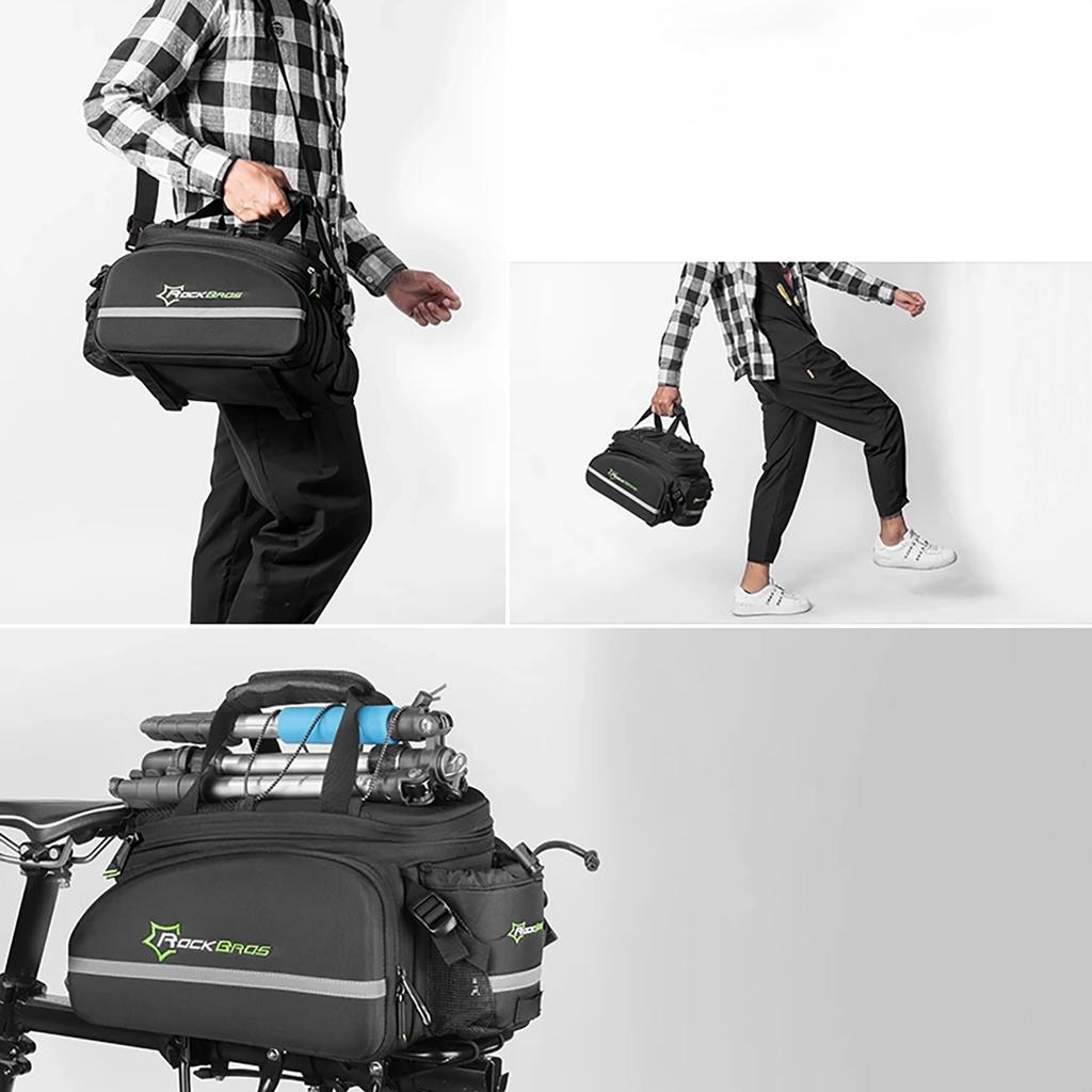 35L Bike Trunk Bag with Fold-Out Pockets A6-03BK - Black