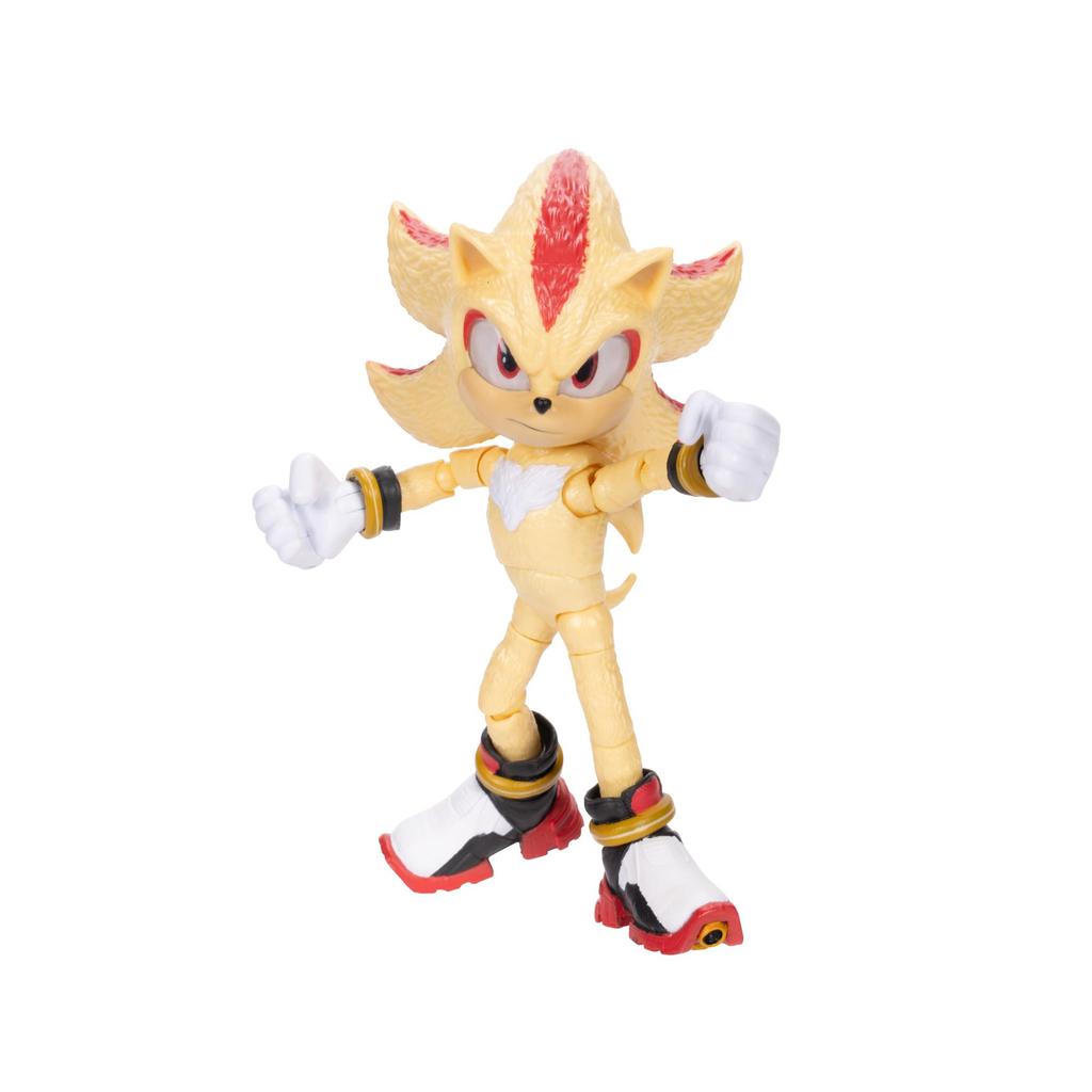 Sonic the Hedgehog 3 Movie Super Shadow Action Figure with Stand – 5 Inch (13 Cm), Officially Licensed, by Jakks Pacific