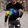 Mens 3D Graphic Print Crew Neck Long Sleeve T-Shirt Casual Streetwear Teens Adults