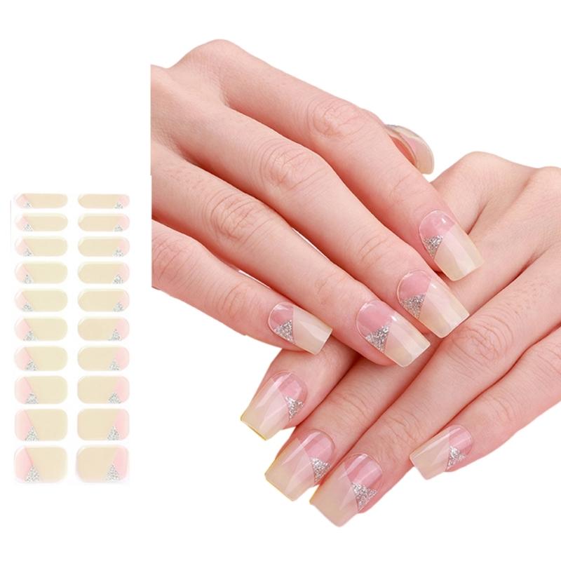 Гель-полоски для ногтей Требуется свет Гель-полоски для ногтей Полуотвержденные полоски-лак Наклейки для нейл-арта Декор для нейл-арта