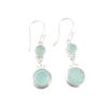 Aqua Chalcedony Gemstone 925 Sterling Silver Handmade Jewelry Bohemian Earrings EE-160-18