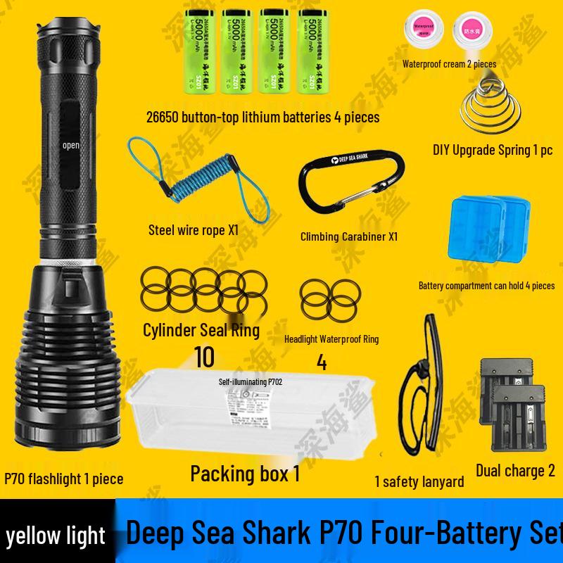 Ultra-Bright Waterproof Diving Flashlight with Long Battery Life